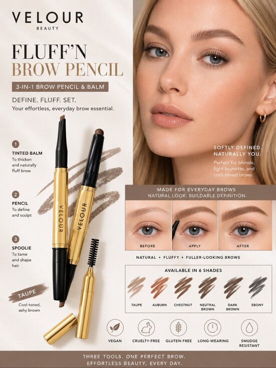 Velour Other - Velour Fluff'n Brow Pencil - Shade: Taupe